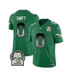 Men Philadelphia Eagles 0 D 27Andre Swift Green 2023 F U S E  Throwback Vapor Untouchable Limited Stitched Football Jersey