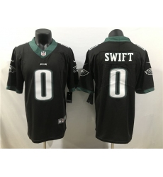Men Philadelphia Eagles 0 D'Andre Swift Black 2023 Draft Vapor Limited Stitched Football Jersey