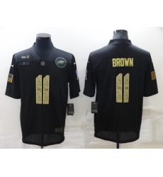 Men Philadelphia Eagles 11 A J Brown Black Camo Salute To Service Limited Stitched Jerse