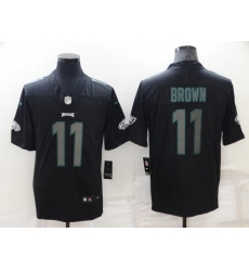 Men Philadelphia Eagles 11 A J Brown Black Impact Limited Stitched Jerse
