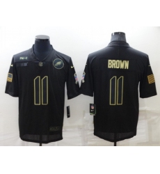 Men Philadelphia Eagles 11 A J Brown Black Salute To Service Limited Stitched Jerse