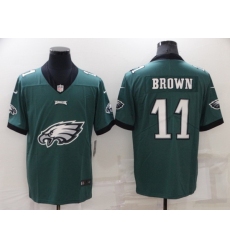 Men Philadelphia Eagles 11 A J Brown Green Team Big Logo Limited Stitched jersey