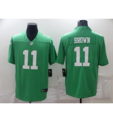 Men Philadelphia Eagles 11 A J Brown Green Vapor Untouchable Limited Stitched jersey