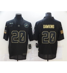 Men Philadelphia Eagles 20 Brian Dawkins Black Reflective Limited Stitched Jerseys