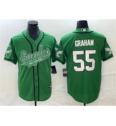 Men Philadelphia Eagles 55 Brandon Graham Green Cool Base Stitched Baseball Jersey