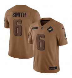 Men Philadelphia Eagles 6 DeVonta Smith 2023 Brown Salute To Service Limited Stitched Football Jersey