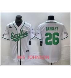 Men Philadelphia Eagles 65 Lane Johnson White Cool Base Baseball Stitched Jersey