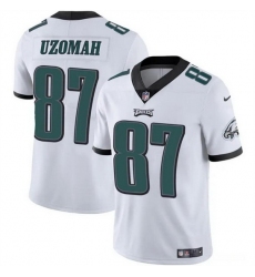 Men Philadelphia Eagles 87 C J  Uzomah White Vapor Untouchable Limited Stitched Football Jersey