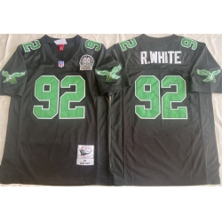 Men Philadelphia Eagles 92 Reggie White Black Throwback Stitched Football Jersey