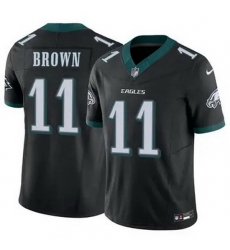 Men Philadelphia Eagles A.J. Brown #11 Black F U S E Stitched NFL Jersey