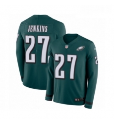 Mens Nike Philadelphia Eagles 27 Malcolm Jenkins Limited Green Therma Long Sleeve NFL Jersey