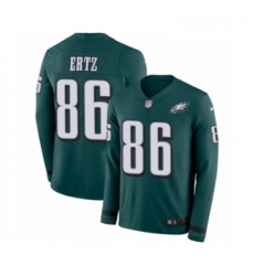 Mens Nike Philadelphia Eagles 86 Zach Ertz Limited Green Therma Long Sleeve NFL Jersey