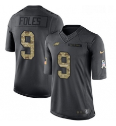 Mens Nike Philadelphia Eagles 9 Nick Foles Limited Black 2016 Salute to Service NFL Jersey