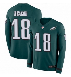 Nike Eagles 18 Jalen Reagor Green Team Color Men Stitched NFL Limited Therma Long Sleeve Jersey