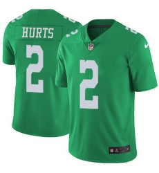 Nike Eagles 2 Jalen Hurts Green Men Stitched NFL Limited Rush Jersey