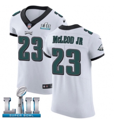 Nike Eagles #23 Rodney McLeod Jr White Super Bowl LII Mens Stitched NFL Vapor Untouchable Elite Jersey