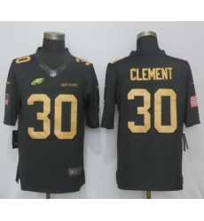 Nike Eagles #30 Corey Clement Anthracite Gold Salute To Service Limited Jersey