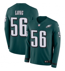 Nike Eagles #56 Chris Long Midnight Green Team Color Men Stitched NFL Limited Therma Long Sleeve Jersey