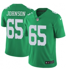 Nike Eagles #65 Lane Johnson Green Mens Stitched NFL Limited Rush Jersey