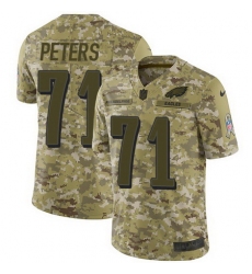 Nike Eagles #71 Jason Peters Camo Mens Stitched NFL Limited 2018 Salute To Service Jersey