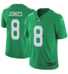 Nike Eagles #8 Donnie Jones Green Mens Stitched NFL Limited Rush Jersey