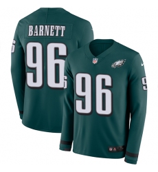 Nike Eagles #96 Derek Barnett Midnight Green Team Color Men Stitched NFL Limited Therma Long Sleeve Jersey
