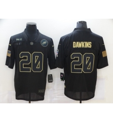 Nike Philadelphia Eagles 20 Brian Dawkins Black 2020 Salute To Service Limited Jersey