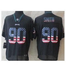 Nike Philadelphia Eagles 90 Marcus Smith Black Elite USA Flag Fashion NFL Jersey