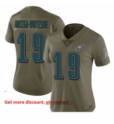 Eagles 19 JJ Arcega Whiteside Olive Women Stitched Football Limited 2017 Salute to Service Jersey