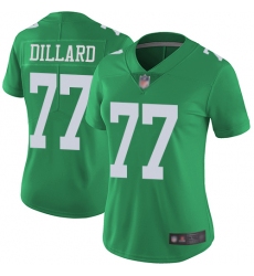 Eagles 77 Andre Dillard Green Women Stitched Football Limited Rush Jersey