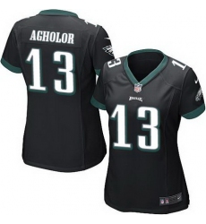Nike Eagles #13 Nelson Agholor Black Alternate Womens Stitched NFL New Elite Jersey