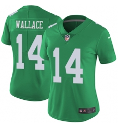 Nike Eagles #14 Mike Wallace Green Womens Stitched NFL Limited Rush Jersey