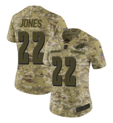 Nike Eagles #22 Sidney Jones Camo Women Stitched NFL Limited 2018 Salute to Service Jersey