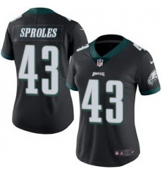 Nike Eagles #43 Darren Sproles Black Womens Stitched NFL Limited Rush Jersey