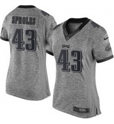Nike Eagles #43 Darren Sproles Gray Womens Stitched NFL Limited Gridiron Gray Jersey