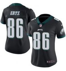 Nike Eagles #86 Zach Ertz Black Womens Stitched NFL Limited Rush Jersey