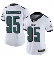Nike Eagles #95 Mychal Kendricks White Womens Stitched NFL Vapor Untouchable Limited Jersey