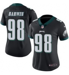 Nike Eagles #98 Connor Barwin Black Womens Stitched NFL Limited Rush Jersey