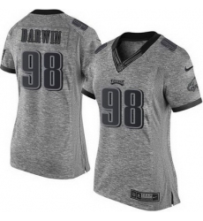 Nike Eagles #98 Connor Barwin Gray Womens Stitched NFL Limited Gridiron Gray Jersey