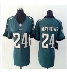 Women New Eagles #24 Ryan Mathews Midnight Green Team Color Stitched NFL New Elite Jersey