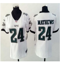 Women New Eagles #24 Ryan Mathews White Stitched NFL New Elite Jersey