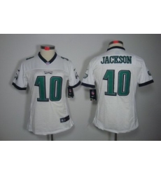 Women Nike Philadelphia Eagles #10 Jackson White Color Limited Jerseys