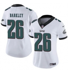 Women Philadelphia Eagles 26 Saquon Barkley White Vapor Untouchable Limited Stitched Football Jersey