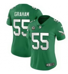 Women Philadelphia Eagles 55 Brandon Graham Green Vapor Untouchable Limited Stitched jerseys