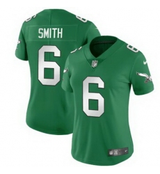 Women Philadelphia Eagles 6 DeVonta Smith Green Vapor Untouchable Limited Stitched Jersey
