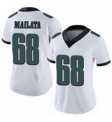 Women Philadelphia Eagles Jordan Mailata #68 White Vapor Limited Stitched Football Jersey