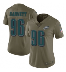 Womens Nike Eagles #96 Derek Barnett Olive  Stitched NFL Limited 2017 Salute to Service Jersey