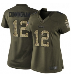 Womens Nike Philadelphia Eagles 12 Randall Cunningham Elite Green Salute to Service NFL Jersey