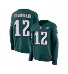Womens Nike Philadelphia Eagles 12 Randall Cunningham Limited Green Therma Long Sleeve NFL Jersey