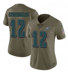 Womens Nike Philadelphia Eagles 12 Randall Cunningham Limited Olive 2017 Salute to Service NFL Jersey